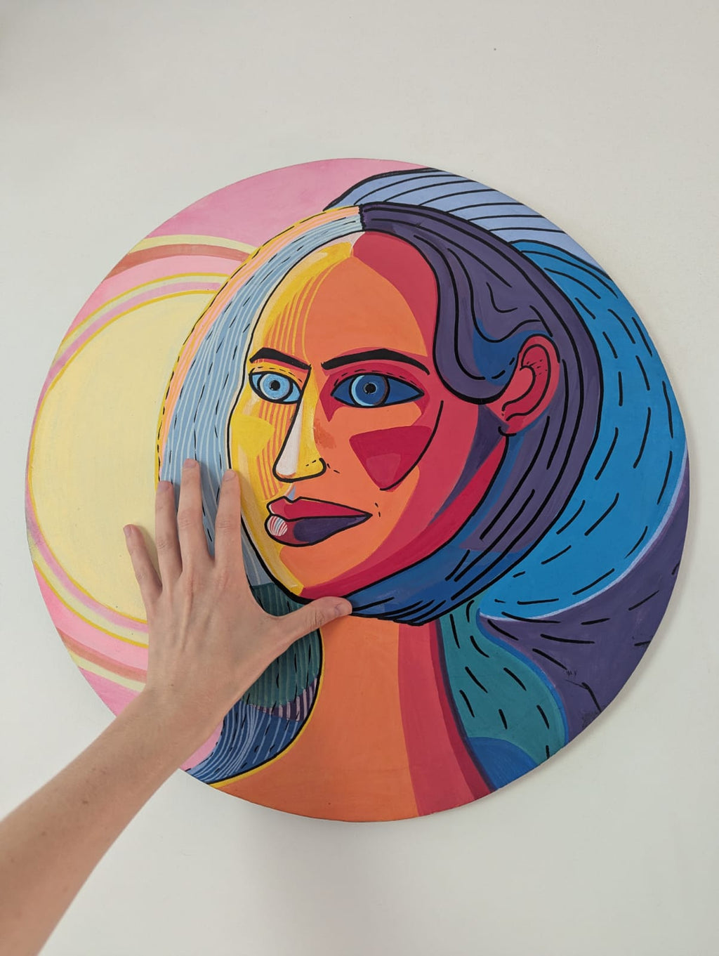 “Radiant Duality” – Original Acrylic on Round Canvas